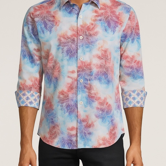 Robert Graham Classic Fit Long Sleeve Button Front Shirt Multicolor Print Size L - Picture 1 of 14